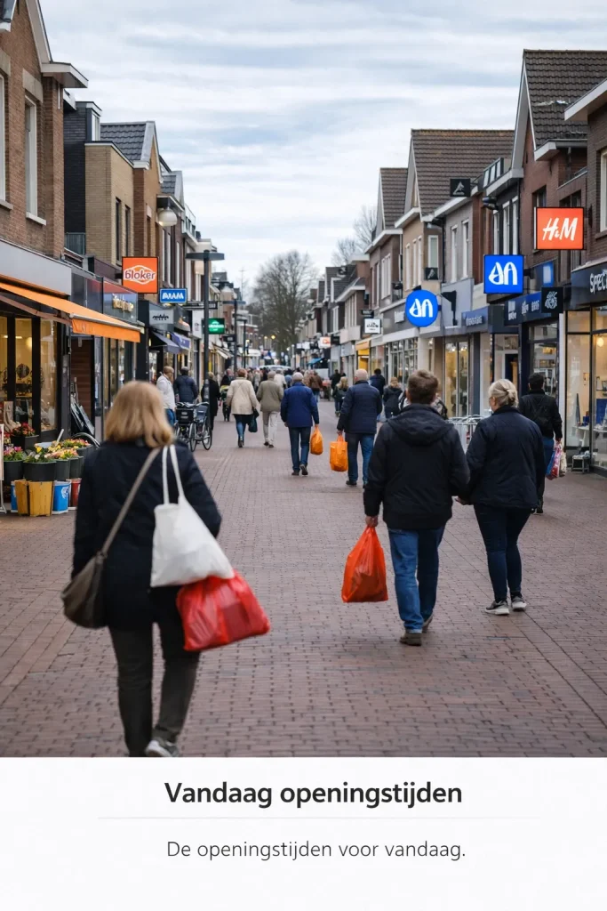 De openingstijden van vandaag.