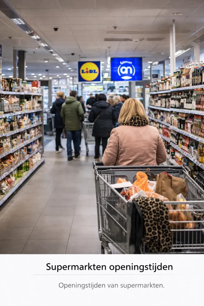 Openingstijden van supermarkten.