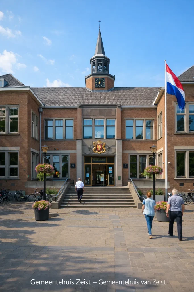 Ingang van het gemeentehuis in Zeist.
