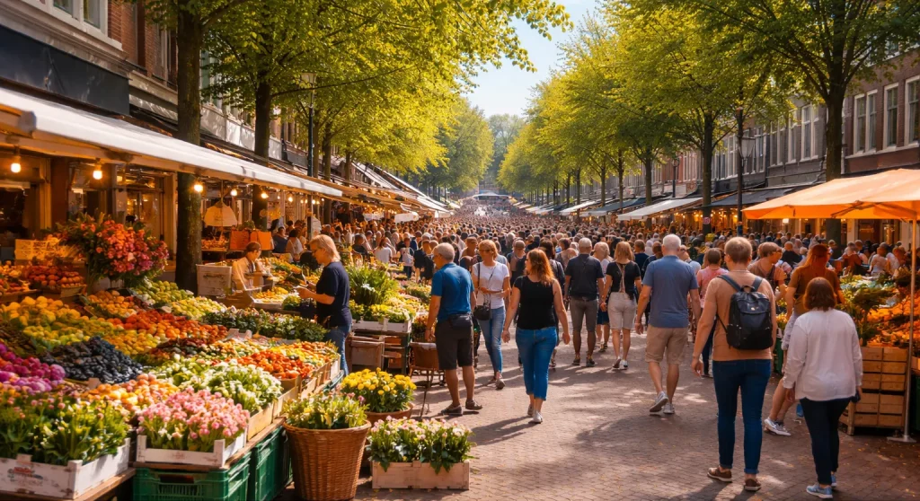 Drukke en gezellige zaterdag in het centrum.