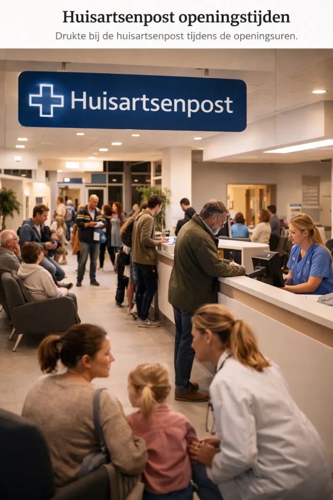 Drukte bij de huisartsenpost tijdens de openingsuren.