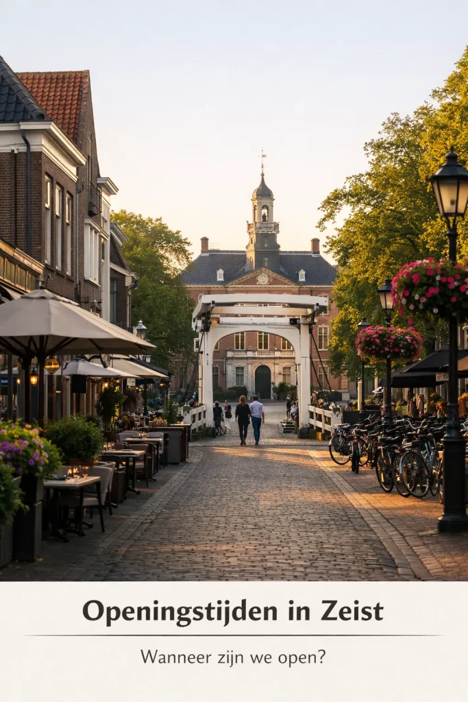 Gezellige straat met cafés en fietsen in het centrum van Zeist.